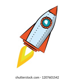 Rocket spaceship cartoon