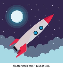 Rocket spaceship cartoon