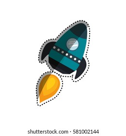 Rocket spaceship cartoon icon vector illustration graphic design