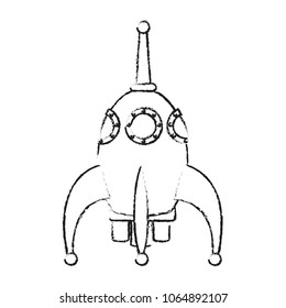 Rocket spaceship cartoon sketch