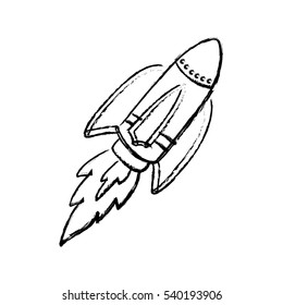 Rocket spaceship draw icon vector illustration graphic design