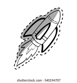 Rocket spaceship draw icon vector illustration graphic design