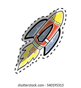 Rocket spaceship draw icon vector illustration graphic design