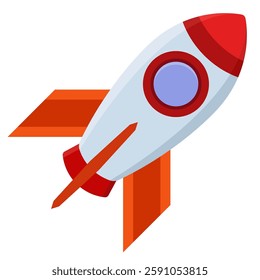 Rocket spaceship flat vector illustration.