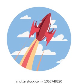 rocket spaceship flying