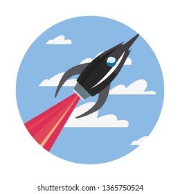 rocket spaceship flying