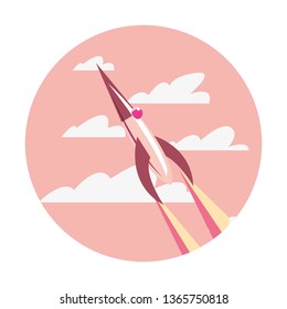 rocket spaceship flying