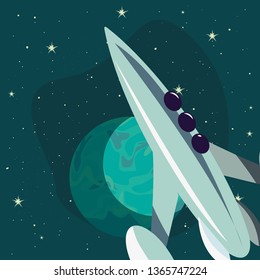 rocket spaceship galaxy