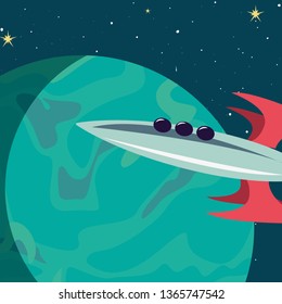 rocket spaceship galaxy
