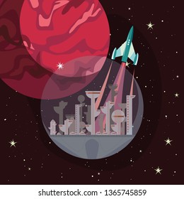 rocket spaceship galaxy stars