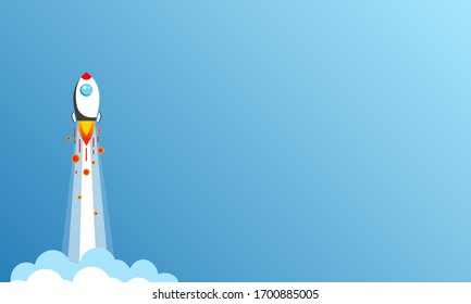 Rocket or spaceship icon flat vector logo design modern colour symbol isolated background. Vector EPS 10
