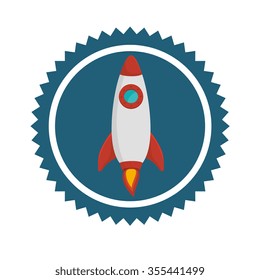 Rocket spaceship icon graphic design, vector illustration eps10