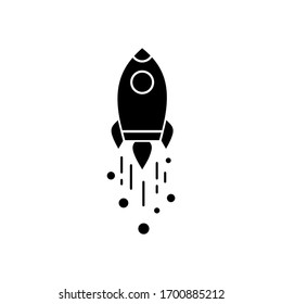 Rocket or spaceship icon vector logo design black symbol isolated on white background. Vector EPS 10