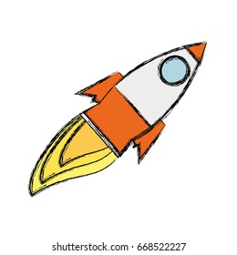Rocket spaceship isolated