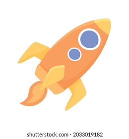 rocket spaceship launch icon isolated