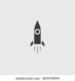 rocket spaceship launch vector icon