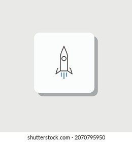 rocket spaceship launch vector icon