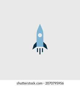 rocket spaceship launch vector icon