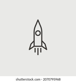 rocket spaceship launch vector icon
