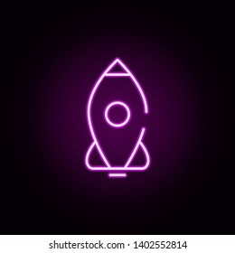 rocket, spaceship neon icon. Elements of stratup set. Simple icon for websites, web design, mobile app, info graphics