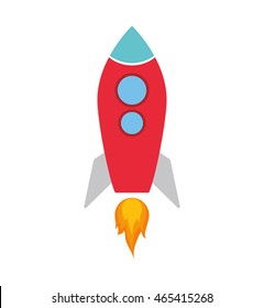 Rocket spaceship science technology icon. Isolated and flat illustration. Vector graphic