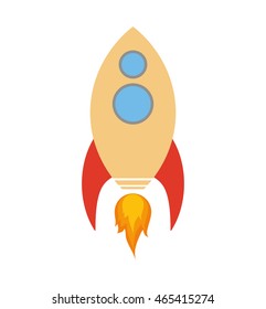 Rocket spaceship science technology icon. Isolated and flat illustration. Vector graphic