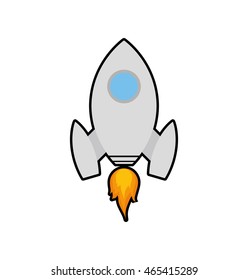 Rocket spaceship science technology icon. Isolated and flat illustration. Vector graphic