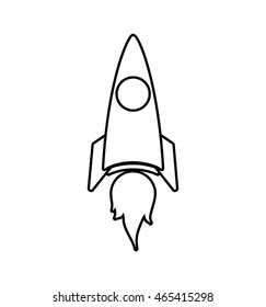 Rocket spaceship science technology icon. Isolated and flat illustration. Vector graphic