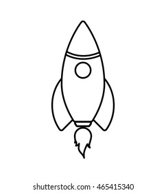 Rocket spaceship science technology icon. Isolated and flat illustration. Vector graphic