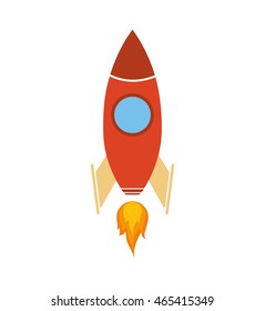 Rocket spaceship science technology icon. Isolated and flat illustration. Vector graphic
