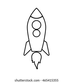 Rocket spaceship science technology icon. Isolated and flat illustration. Vector graphic