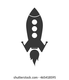 Rocket spaceship science technology icon. Isolated and flat illustration. Vector graphic