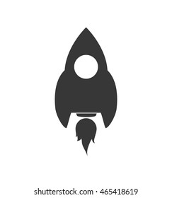 Rocket spaceship science technology icon. Isolated and flat illustration. Vector graphic