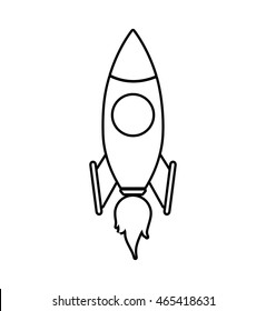 Rocket spaceship science technology icon. Isolated and flat illustration. Vector graphic