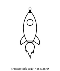 Rocket spaceship science technology icon. Isolated and flat illustration. Vector graphic
