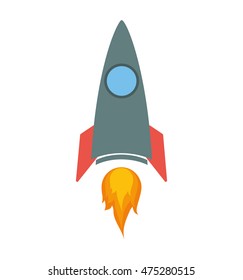 Rocket spaceship science technology icon. Isolated and flat illustration. Vector graphic