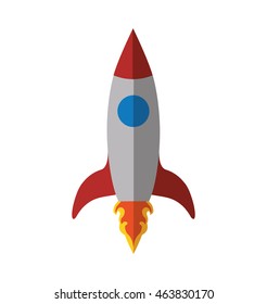 rocket spaceship science vehicle icon. Isolated and flat illustration. Vector graphic