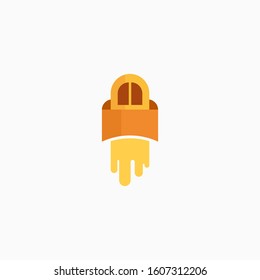 Rocket, spaceship, start up, launch, Game Flat Icon. Sign and symbol for website and Mobile application. Vector illustration.