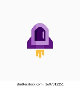 Rocket, spaceship, start up, launch, Game Flat Icon. Sign and symbol for website and Mobile application. Vector illustration.
