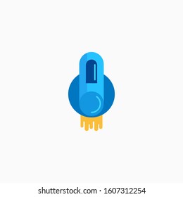 Rocket, spaceship, start up, launch, Game Flat Icon. Sign and symbol for website and Mobile application. Vector illustration.