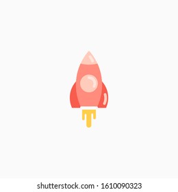 Rocket, spaceship, start up, launch, Game Flat Icon. Sign and symbol for website and Mobile application. Vector illustration.