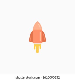 Rocket, spaceship, start up, launch, Game Flat Icon. Sign and symbol for website and Mobile application. Vector illustration.