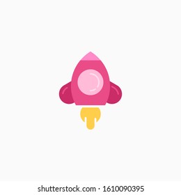 Rocket, spaceship, start up, launch, Game Flat Icon. Sign and symbol for website and Mobile application. Vector illustration.