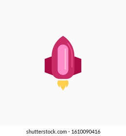 Rocket, spaceship, start up, launch, Game Flat Icon. Sign and symbol for website and Mobile application. Vector illustration.