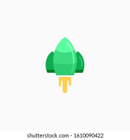 Rocket, spaceship, start up, launch, Game Flat Icon. Sign and symbol for website and Mobile application. Vector illustration.