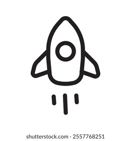 Rocket Spaceship Startup icon Outline vector for web ui