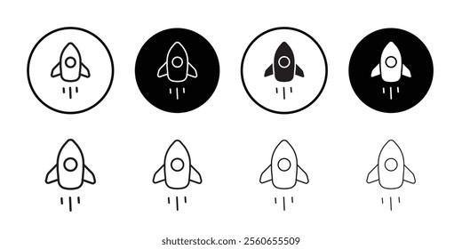 Rocket Spaceship Startup icon Outline vector for web ui