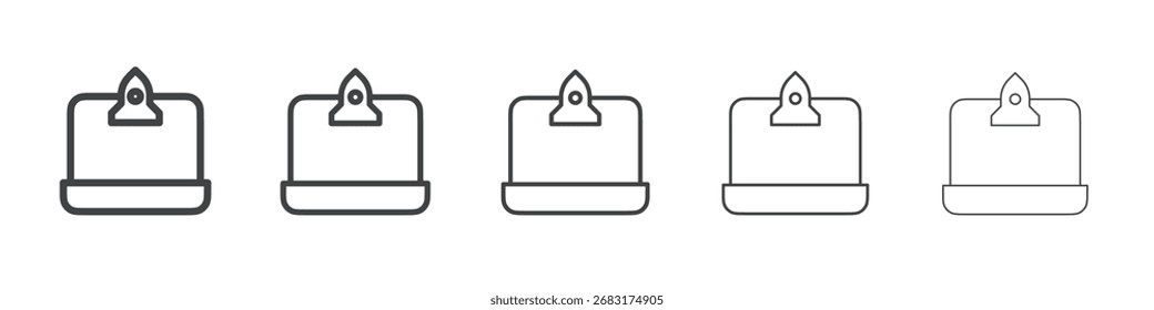 Rocket Spaceship Startup icon outline ilustration vector symbol