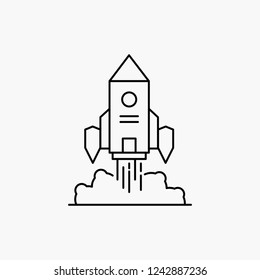 Rocket, spaceship, startup, launch, Game Line Icon. Vector isolated illustration