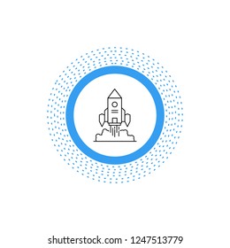 Rocket, spaceship, startup, launch, Game Line Icon. Vector isolated illustration